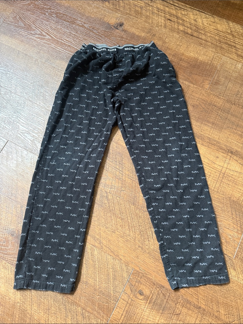 Michael Kors Black MK Logo Pajama Pants Size Small 100% Cotton Sleepwear